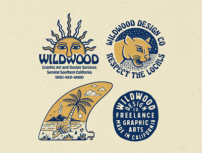 Wildwood Design Co. apparel badge branding california lettering logo nature nature illustration retro sun surf typography vintage