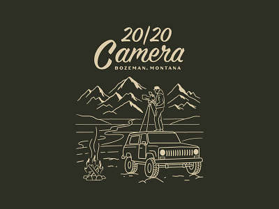 20/20 Camera Tee Graphic 4x4 branding camera camp design illustration jeep landscape lettering montana mountains offroad outdoor overland overlander print rocky mountains suv typogaphy typography