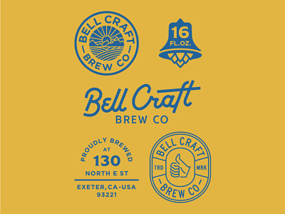 Bell Craft Brew Co badge beer beer branding branding brewery craft beer craft beer logo design identity illustration lettering logo outdoor retro sunset typography vintage