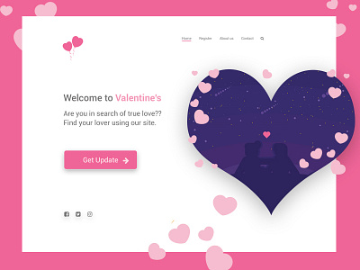 Daily UI #006 ( Valentines day Special Love Header ) dailyui exploration header header design love love header romantic ui design ux design valentines visual design website