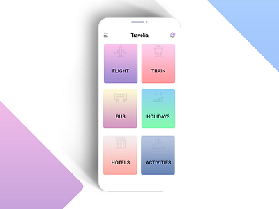 Daily UI #009 (Travelia Apps design) android appsdesign dailyui exploration gradient iosdesign iphone minimal travelia ui ux