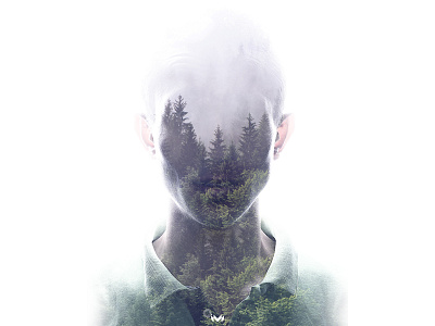 Speak for the trees art direction double exposure personal