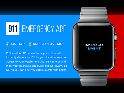 002 - TAP 911 Concept 991 app apple watch concept emergency police