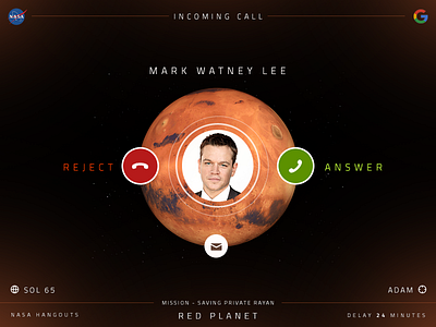 005 - Martian Calling astronaut call dialer future google gui hangout mars martian nasa phone ui