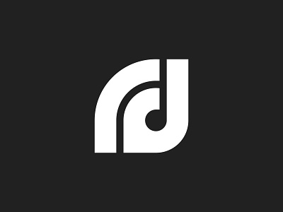 rd + music note brand creative logo identity lettermark logo logodesign monogram music music logo music note negativespace simple logo