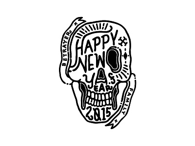 HNY 2015 2015 art artwork betrayerfamily greetings hny illustration skull