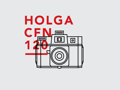 Holga CFN 120 art artwork camera design graphicdesign holga holga cfn icon illustration line art lomo lomography minimalist pictogram vector