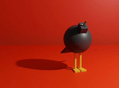 Chikin Bomb 3d 3d artist animal artwork blender cycles cycles render design graphicdesign illustration minimalist