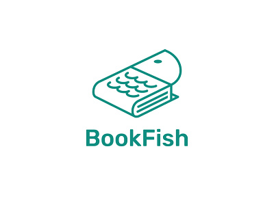 BookFish art artwork book bookfish branding design graphicdesign logo logodesign minimalist pictogram symbol vector