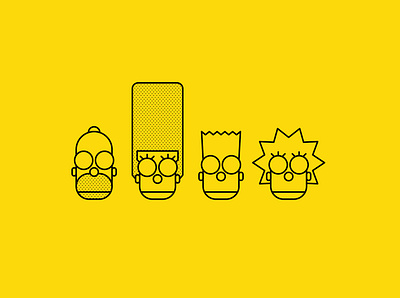 Family Set art artwork design fan art graphicdesign homer homer simpsons icon illustration minimalist pictogram simpsons symbol the simpsons vector