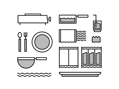 Instant Noodle Set art artwork cook design graphicdesign icon illustration instant noodle line art minimalist pictogram ramen symbol vector
