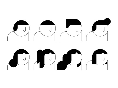 HAIRSTYLES - THE FLAT GUYS artwork design graphicdesign illustration minimalist vector