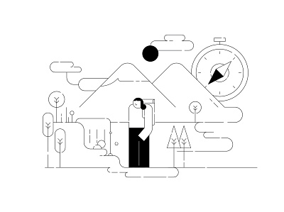 Natural Landscape adventure art artwork design designstripe graphicdesign illustration landscape line art minimalist mountains nature pictogram the flat guy traveling vector