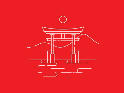 Torii art artwork design gate graphicdesign icon illustration itsukushima shrine japan japanese lineart minimalist pictogram symbol torii vector