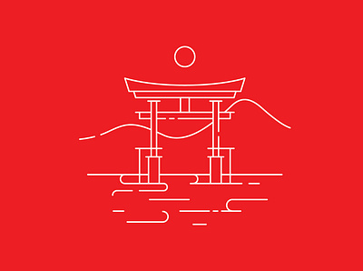 Torii art artwork design gate graphicdesign icon illustration itsukushima shrine japan japanese lineart minimalist pictogram symbol torii vector