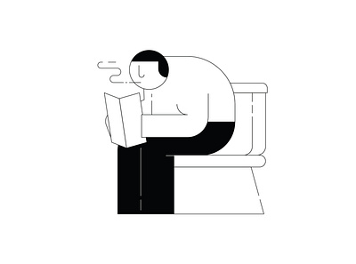 Savings art artwork bathroom bw design graphicdesign illustration line art minimalist morning reading smoking the flat guys toilet vector