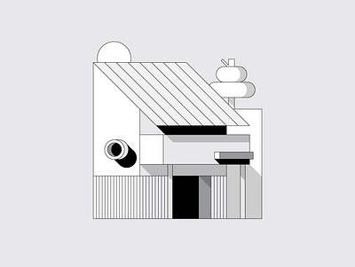 Type 3 artwork design graphicdesign house illustration minimalist nft tezos vector
