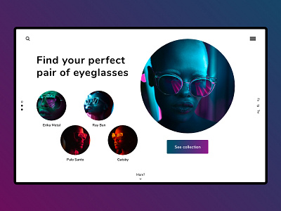 Eyeglasses store ecommerce fashion interface store ui ux web web design