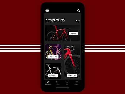 Bike Store app black mobile red store