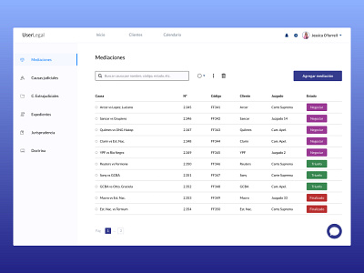 UserLegal - Web application blue interface ui ux web web design