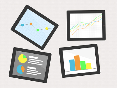 iPad Charts chart demo expense flat graph illustration ipad motion