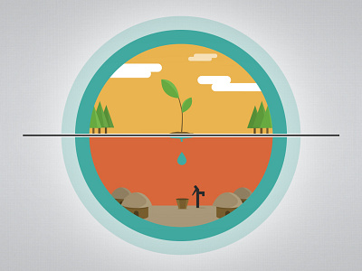 Explainer Styleframe charity circle explainer flat illustration style styleframe tree water