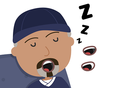 Sleeping WIP chair character guy hat illustration man mouth sleep wip z