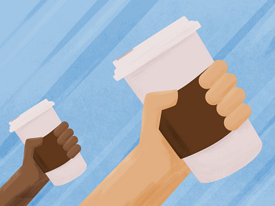 Coffee Drinkers Unite! 2d arm coffee cup drawing hand illustration styleframe texture