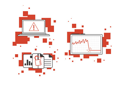 Digital Security computer document icon illustration laptop lock pixel storyboard styleframe tech technology