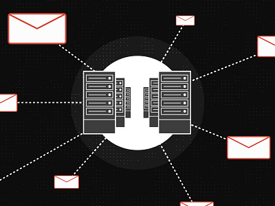 Server Connectivity email icon illustration phishing server storyboard styleframe tech technology