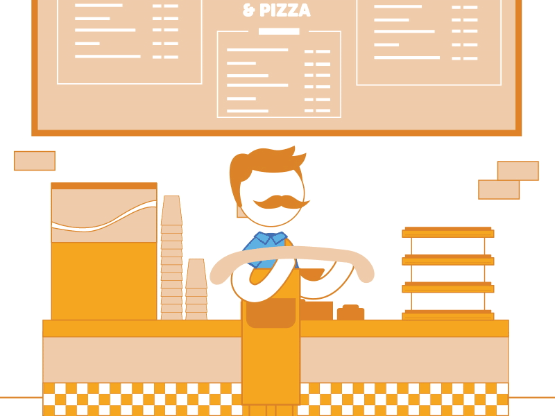 Pizza Toss animation app character dude gif illustration loop pizza space