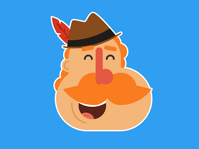 Happy Oktoberfest! character dude feather german guy happy hat icon mustache sticker