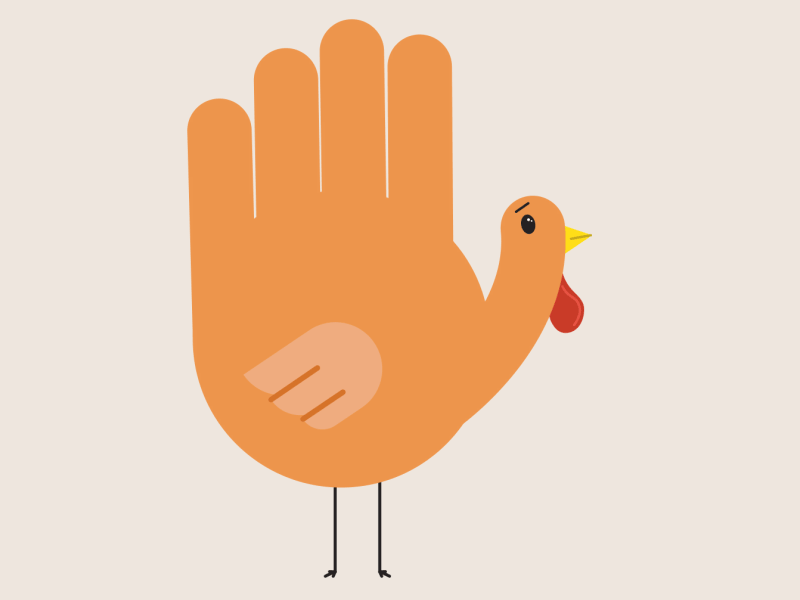 Confused animation character gif loop sticker thanksgiving turkey