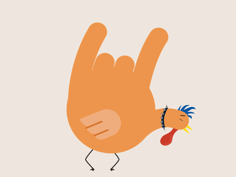 Rock animation character gif loop sticker thanksgiving turkey