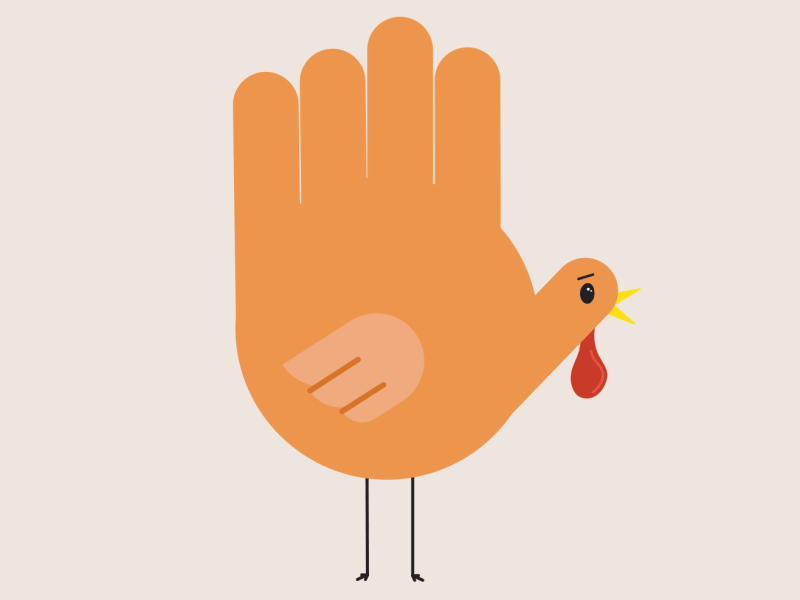 Wave animation character gif loop sticker thanksgiving turkey