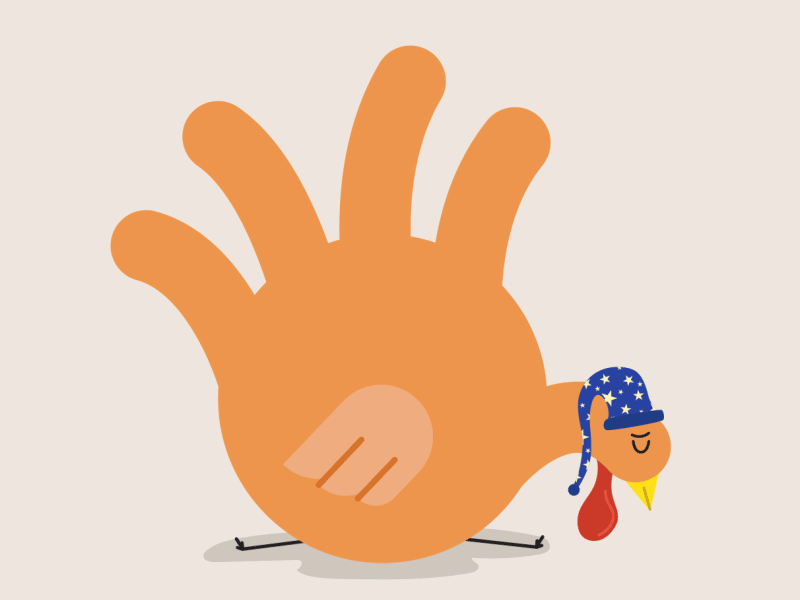 Sleepy animation character gif loop sticker thanksgiving turkey