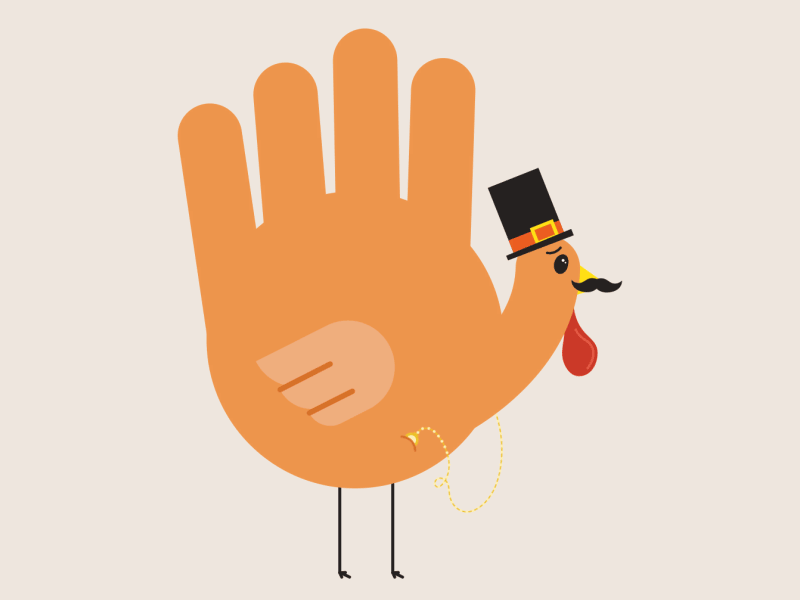 Dapper animation character gif loop sticker thanksgiving turkey