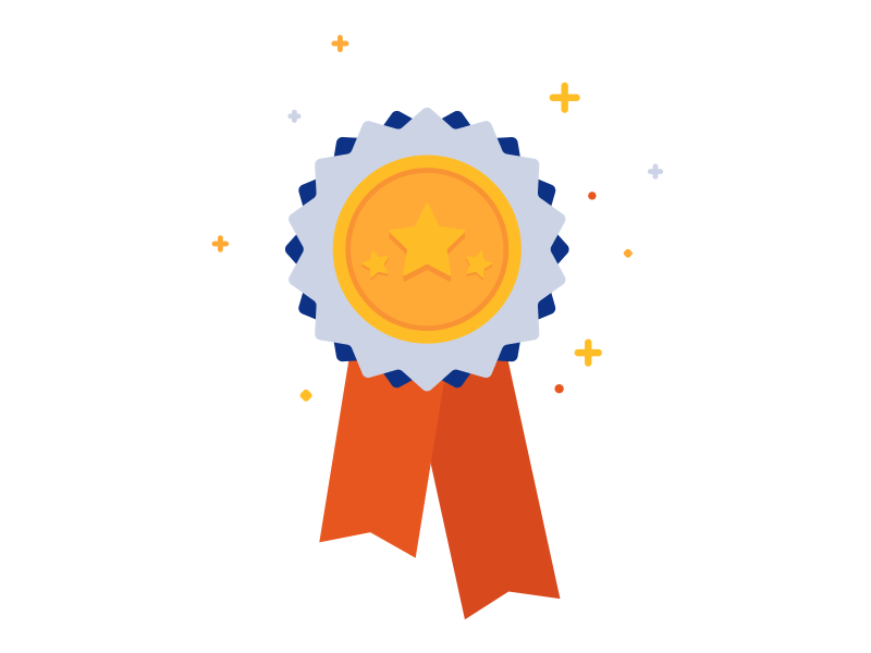 Award animation award badge color gif icon loop ribbon star