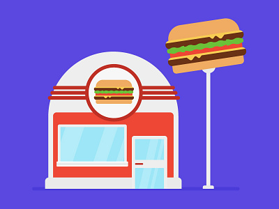 Burger Shop burger fast food food illustration lunch restaurant shop store