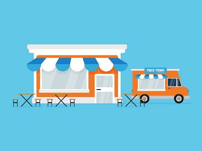 Taco Shop explainer food truck illustration lunch restaurant shop store taco tacos yum