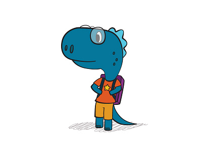 Dino Kid backpack character child dino dinosaur illustration kid school