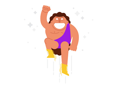 From the Top Rope boots character flat guy illustration sparkle tights wrestler wrestling
