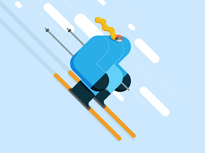 Big Buds Skiing action character drift illustration ski skiing slide sports vector winter