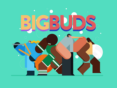 Big Buds! athletics baseball basketball big buds character color design illustration olympics pose series sports