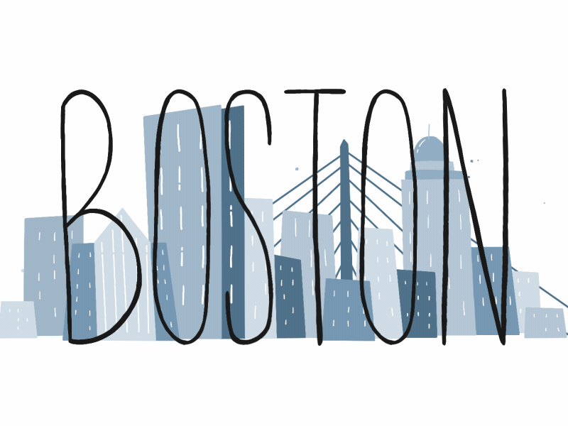 Boston 2d animation boston cel city design frame by frame gif loop motion design