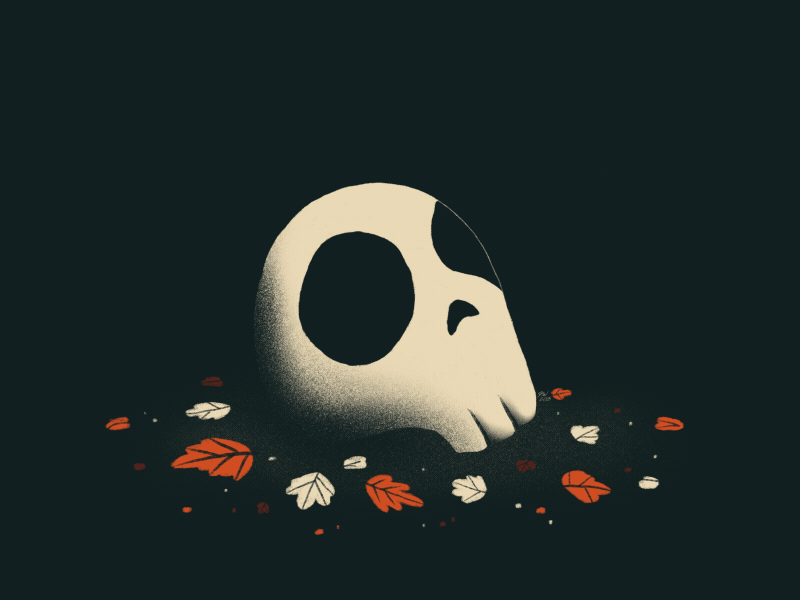 Happy Halloween autumn cel ghost gif halloween leaves loop skull spooky texture