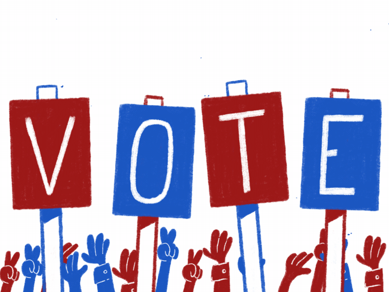 Let's Vote! animation character election gif gif art illustration loop politics sign usa vote