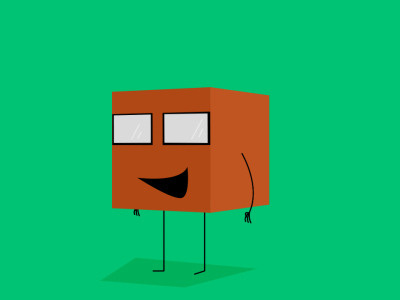 Cube Dude animation chill cube glasses illustration orange