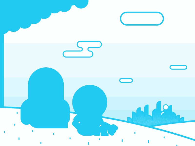 Credits scene sky wave farewell endeavor credits city loop illustration gif