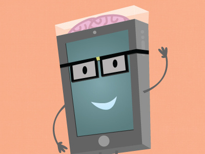 Smart Phone - 02 brain cartoon character illustration illustrator phone smart